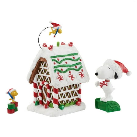 Department 56 Peanuts Gingerbread Mansion Snoopy and Woodstock Set 4055818 New