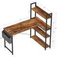 thumbnail image 2 of 47 Inch Computer Desk with Bookshelf, Corner Desk with Storage, L Shaped Desk, Home Office Desks, Writing Study Desk for Bedroom,Brown, 2 of 13