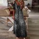 thumbnail image 2 of Vestido largo Odeerbi Maxi Moda Verano Estampado Casual Cuello Pico Encaje Manga corta, 2 of 5