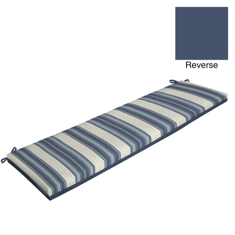 Better Homes Gardens 17 x 46 Blue Stripe Rectangle Outdoor Bench Cushion 1 Piece Walmart