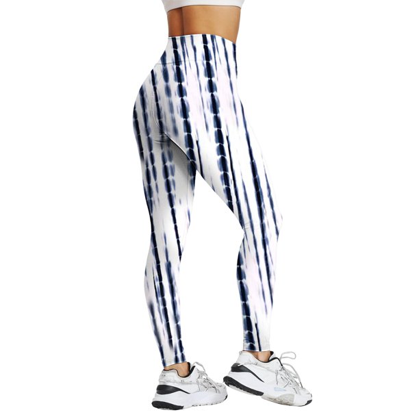 Gibobby Pantalones de mezclilla Imprimir Pantalones de yoga de cintura alta para mujer Leggings Medias Compresión Yoga Running Fitness Leggings de cintura alta(Azul marino, L)