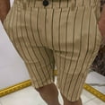 thumbnail image 3 of Turilly Plus Size Shorts for Men Stripe Casual Five-point Pants Suit Shorts with Pockets Button Pants, 3 of 6