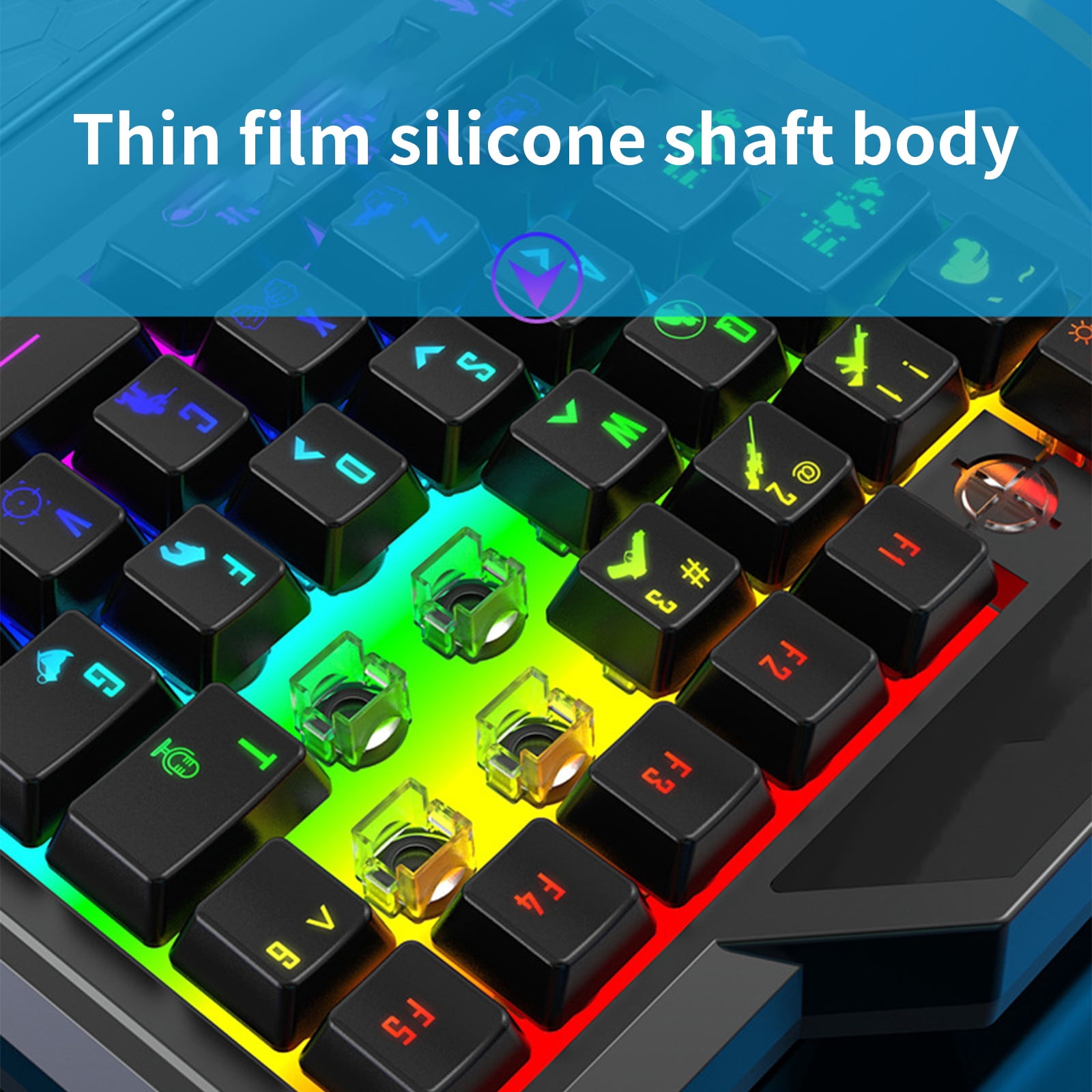 Cord Single Handed LED Mechanical Gaming Keyboard 35 Key Professional Gaming Keypad with Ergonomic Wrist Rest Pad