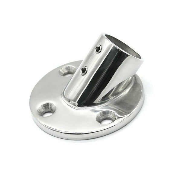 ISURE MARINE Marine Stainless Steel Boat Hand Rail Fittings 1" Pipe Round Base 45 Degree