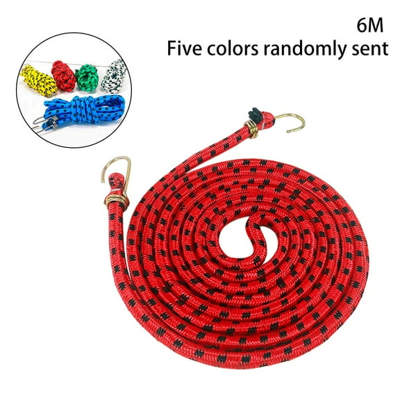 Lanfini Heavy Duty Bungee Cords with Hooks Extra Long Elastic Straps for Truck Bike Motorcycle Luggage Tie Down Ropes 1.5M-10M Random Colors
