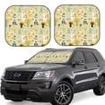 thumbnail image 2 of Uemuo Animal Tree Printed 2 PCS Car Windshield Sun Shade, Auto Sun Heat and UV Rays Blocker, Foldable Automotive Front Window Sunshade Protector, 2 of 7