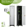 thumbnail image 3 of GangMei 72''H Metal Broom Closet Storage Cabinet with Wheels & Pegboards, Mops Broom Closet Organizer with Locking Door & Hanging Rod,Cleaning Tool Garage Cabinet,Assembly Required,Black White, 3 of 9