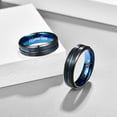 thumbnail image 2 of NUNCAD Tungsten Ring 4/6/8/10mm Black/Blue/Gold/Rose Gold/Silver Groove Wedding Bands Beveled Edges Engraved Size 4 to 17 for Men and Women, 2 of 5
