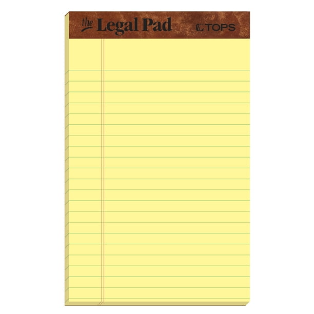 TOPS The Legal Pad Writing Pads, Jr. Legal Rule, 5 x 8, 50 Sheets