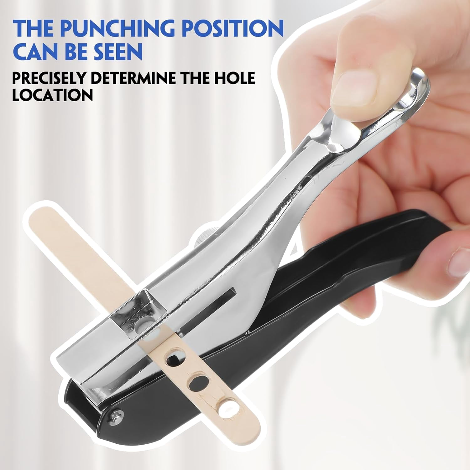 3 Pack Single Hole Punch Large 1/4 5/16 3/8 Inch Heavy Duty Puncher Paper Portable Hand Held for Cards Plastic Cardboard -