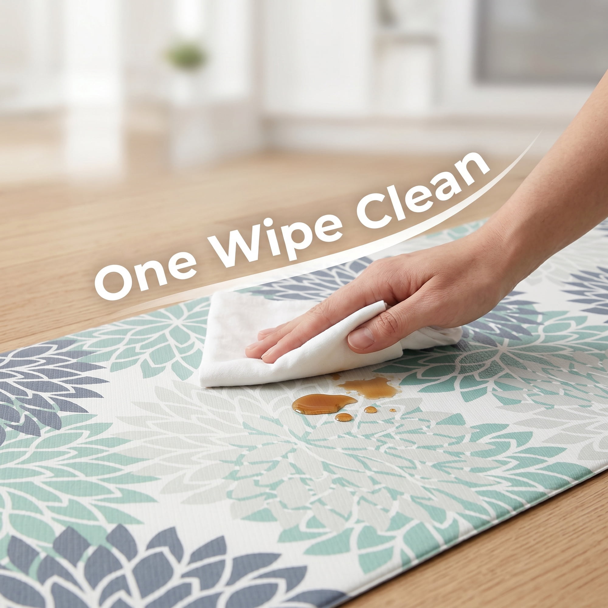 Unique Bargains Ergonomic Kitchen Mats Green 47" x 17"