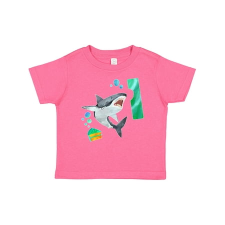 

Inktastic First Birthday Shark with Cake Gift Baby Boy or Baby Girl T-Shirt