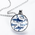 thumbnail image 2 of Shark Stunning Glass Design Circular Pendant Necklace - Unique Jewelry Gift for Her, 2 of 5