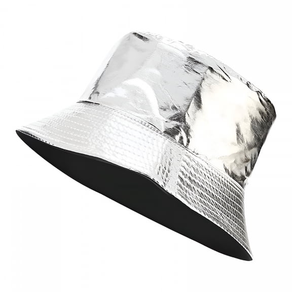 TELOLY Stylish Waterproof Bucket Hat Pu Leather Rain Hats Reversible Packable Multicolor Travel Sun Fishmen Cap