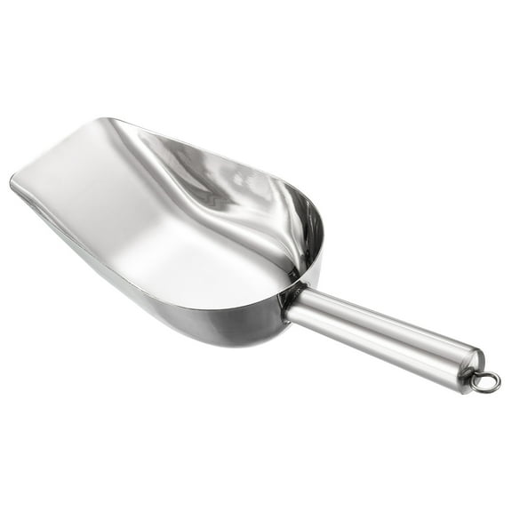Uxcell Stainless Steel 10.6x2.8" Cereal Sugar Shovel Kitchen Ice Scoop with Hanging Loop
