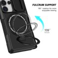 thumbnail image 5 of Moreoy Magnetic Kickstand Case for Samsung Galaxy S26 Ultra with Slide Lens Cover, Compatible with MagSafe with Metal Ring Holder Stand Shockproof Non-Slip Bumper Protective Phone Shell,Black, 5 of 10