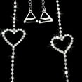 thumbnail image 3 of Dual-Chain Decorative Bra Straps Bling Crystal Rhinestone Adjustable Removable Fancy Bra Strap Replacement For Bra Tops Dress (Heart), 3 of 6