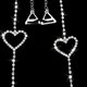 thumbnail image 5 of Tirantes de sujetador decorativos de doble cadena con cristales brillantes y diamantes de imitación, ajustables y extraíbles, de repuesto para tops de sujetador y vestidos (corazón)., 5 of 6