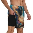 thumbnail image 2 of Rateoe Colorful Planet Universe Pattern Men’s Swim Shorts with Compression Liner – Double-Layered Quick-Dry Swimwear, Comfortable & Stretchy Beach Shorts-3X-Large, 2 of 6