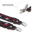 thumbnail image 3 of Buyless Fashion Suspenders for Men - 48" Elastic Adjustable Straps 1 1/4" - Y Shape - 5103-Red-White-Argyle, 3 of 6