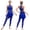 Blue, variant on Women Mockneck Sleeveless Figure Skating Bodysuit Rhinestones Irregular Skirted Jumpsuit for Gymnastics Dancing Purple S