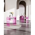 thumbnail image 2 of Clear Acrylic End Table 2-Tier Bedside nightstand for Living Room Bedroom Home Decor (Pink Double), 2 of 14