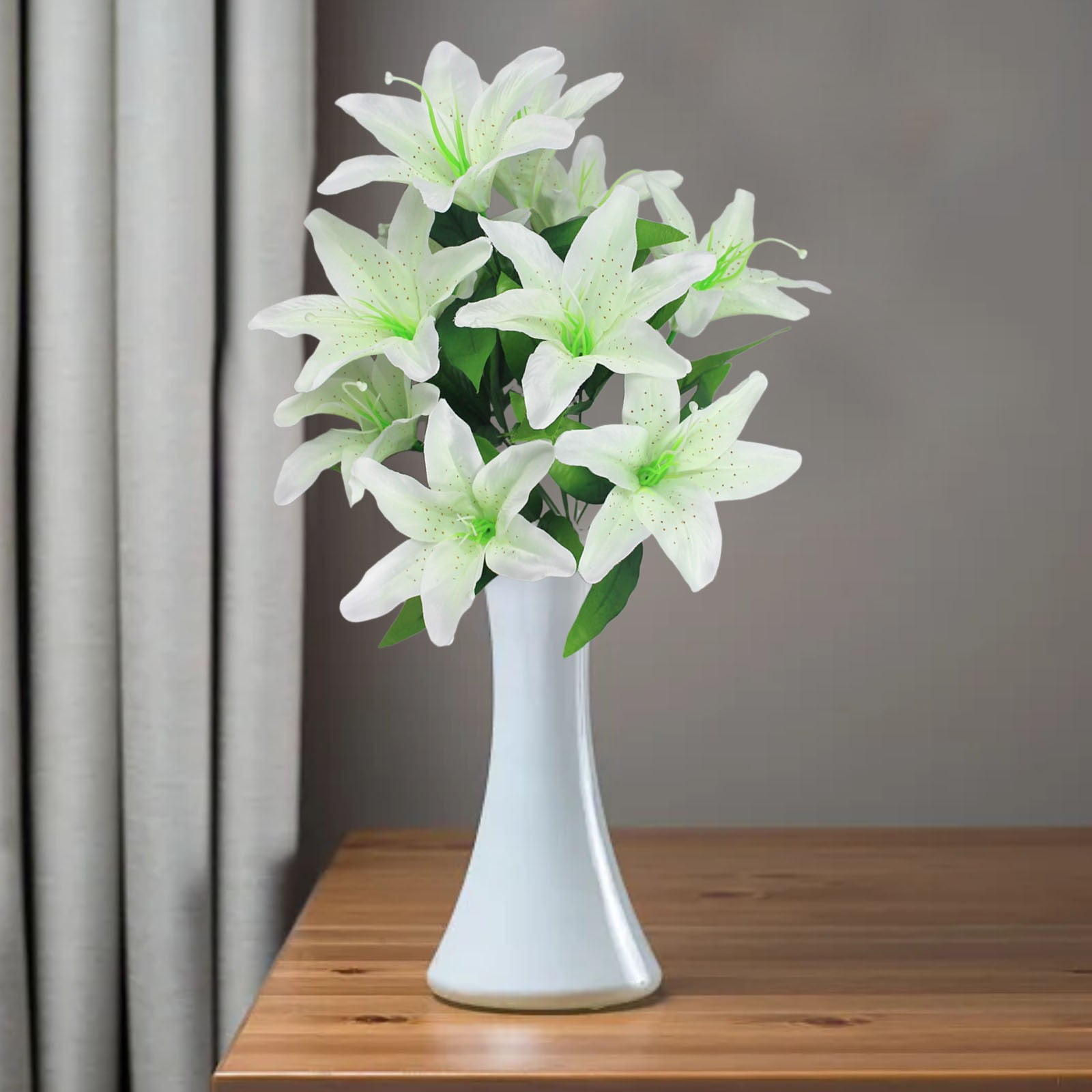 3 Bundles Artificial Lilies, Silk Flowers-Realistic Lily Bouquets for Wedding,Home,Hotel,Garden,Vase Decor- for Indoor & Outdoor Floral Arrangements