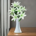 thumbnail image 2 of Leatfisat 10 Head Lily Bouquet With Stem Flowers, Lily Vase Arrangement For Wedding Home Decor, Realistic Floral Display, 2 of 9