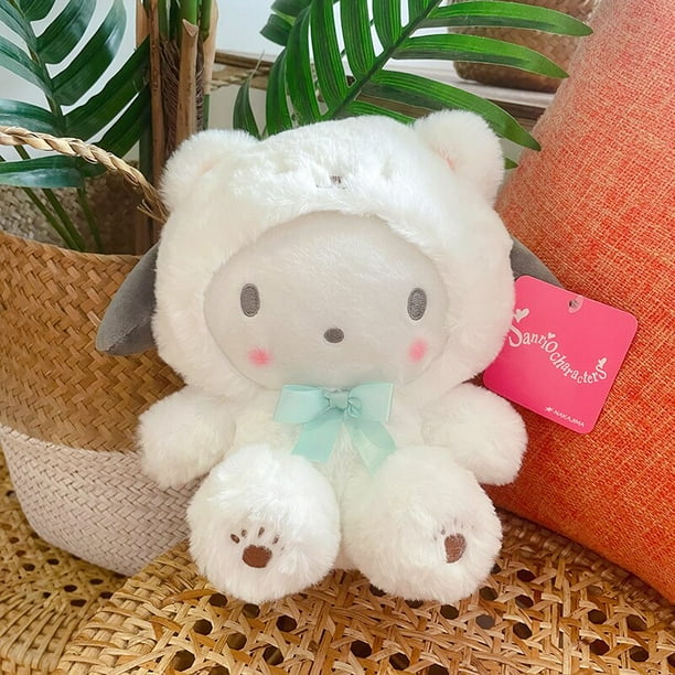 Sanrio Kuromi Melody Cinnamoroll Cos Cruz vestir Oso Blanco serie Kawaii muñecos de peluche juguetes colgantes niños regalos de navidad