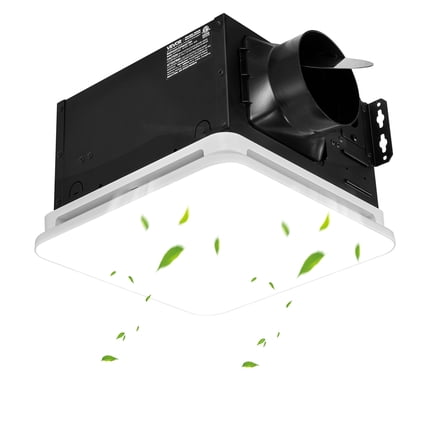 VEVOR Bathroom Exhaust Fan with LED Light, 80 CFM 4000K Bathroom Vent, 1.5 Sones Low-Noise, Premium Motor Ceiling Fan for Laundry Room, Storage Room, Home Ventilation, White