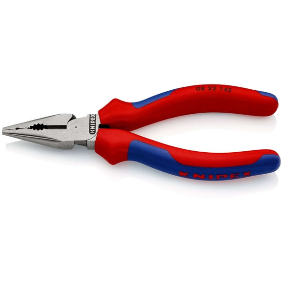 KNIPEX 08 22 145 SB Pinzas universal en punta Con fundas en dos componentes acabado pavonado 145 mm KnipexOficial Alicates universales en punta