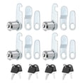 thumbnail image 1 of Uxcell 1" Zinc Alloy Cabinet Cam Locks Keyed Different for File Drawer Mailbox, Silver Tone 4 Pack, 1 of 7