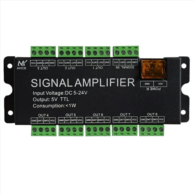 3X 8CH LED Strip Signal Amplifier,WS2812 5V SPI TTL Signal Output for WS2811 WS2815 SK6812 Pixels LED Light DC5-24V