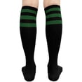 thumbnail image 6 of Couver Women's Triple Striped Knee High Tube Cotton Socks, Black Green, 9-11, 2 Pairs, 6 of 9