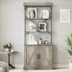 thumbnail image 3 of De altura estante industrial con doors - abiertos rack estante y gabinete combination - wood y metal estante de libros rural style - grande vintage exposición rack oficina en casa, gris, 3 of 8