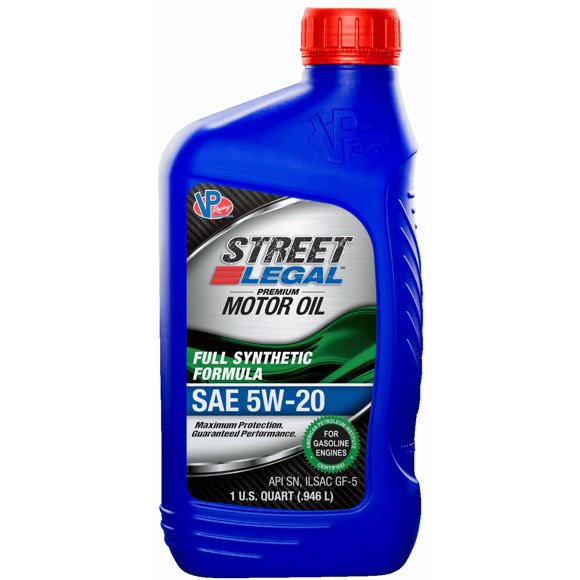 VP Racing Fuels Oil VP3952043 Street Legal; SAE 5W-20; Full Synthetic; 1 Quart Bottle; Single