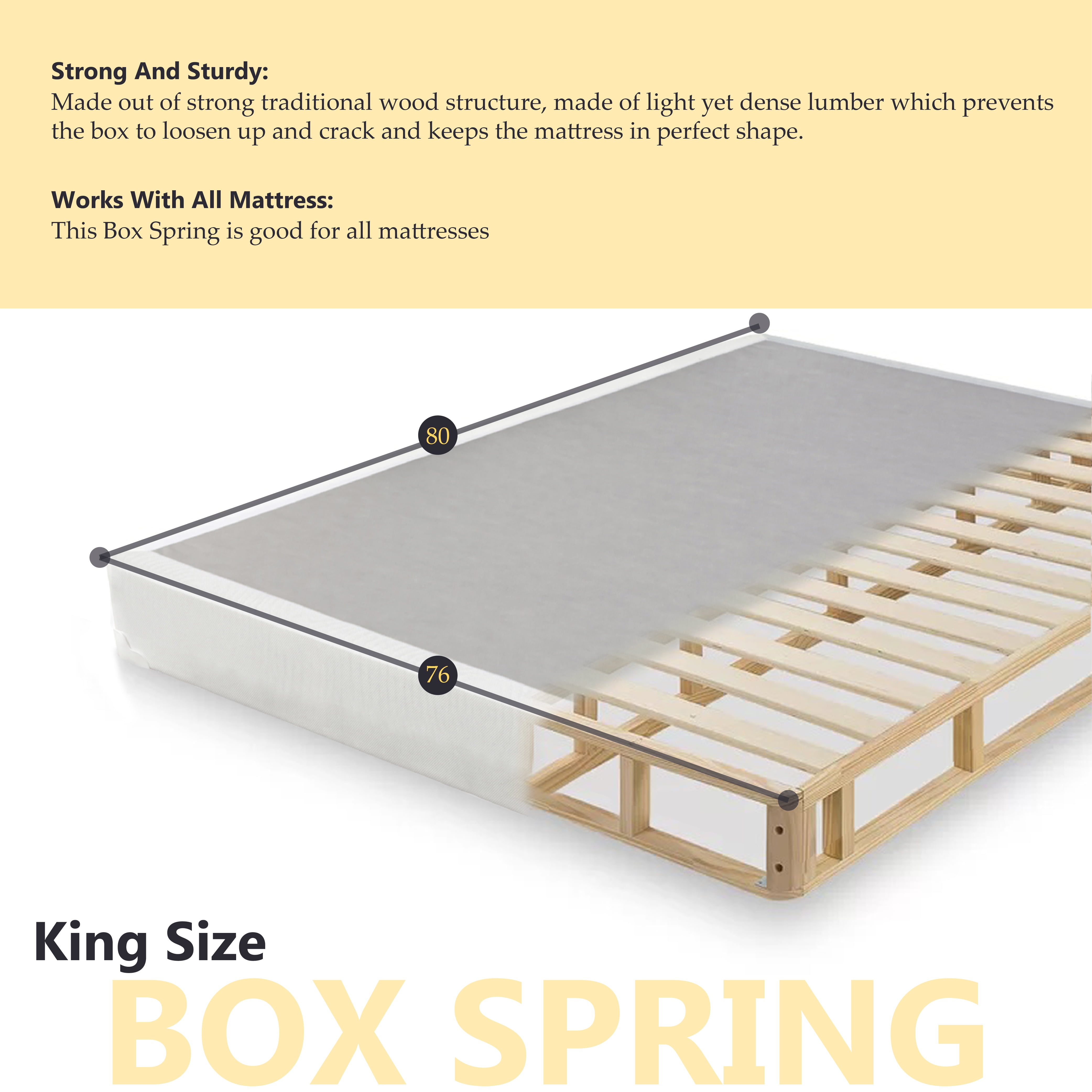 Queen Size Beige Mattress Solution Gentle Firm Tight top Innerspring 4 Low Profile Metal Box Spring//Foundation for Mattress Set