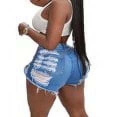 Women's Denim Shorts Casual Plain Straight Leg Blue