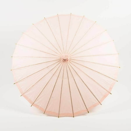 Quasimoon 32" Rose Quartz Pink Paper Parasol Umbrella for Weddings and Parties by PaperLanternStore