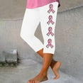thumbnail image 2 of Sweatpants Women Simple Conventional Printing Breast Cancer Awareness Pants Elastic Waist Casual Trousers Polyester & Spandex Fabric Seven Quarter Length M High Pull Pants, 2 of 4