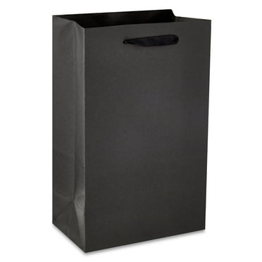 Hello Hobby Paper Gift Bags, Small, Black, 5.25" x 8.38", 10 Count