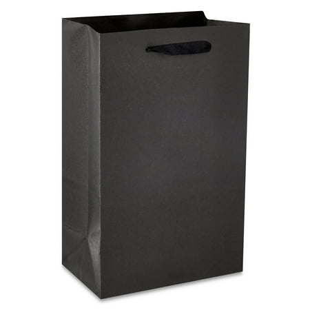 Hello Hobby Paper Gift Bags, Small, Black, 5.25" x 8.38", 10 Count