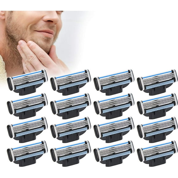 Men's Razor Blades, 16 Replacement Blades for 3-Blade Men's Wet Razors, for Mach 3, Mach 3 Razor Blades