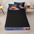 thumbnail image 4 of Homewish Fire Ice Hockey Zipper Twin Comforter Sets with Fitted Sheet and 2 Pillowcases, Cool Sports Zipper Bedding Set for Men and Boys, Black Reversible, 4pcs, 4 of 6