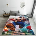 thumbnail image 2 of Lsque Mario Pattern Fuzzy Fleece Throw Blanket Extra Large,Super Soft,Fluffy and Warm Blankets for Couch,Bed,All Season Use (60"x50"), 2 of 7