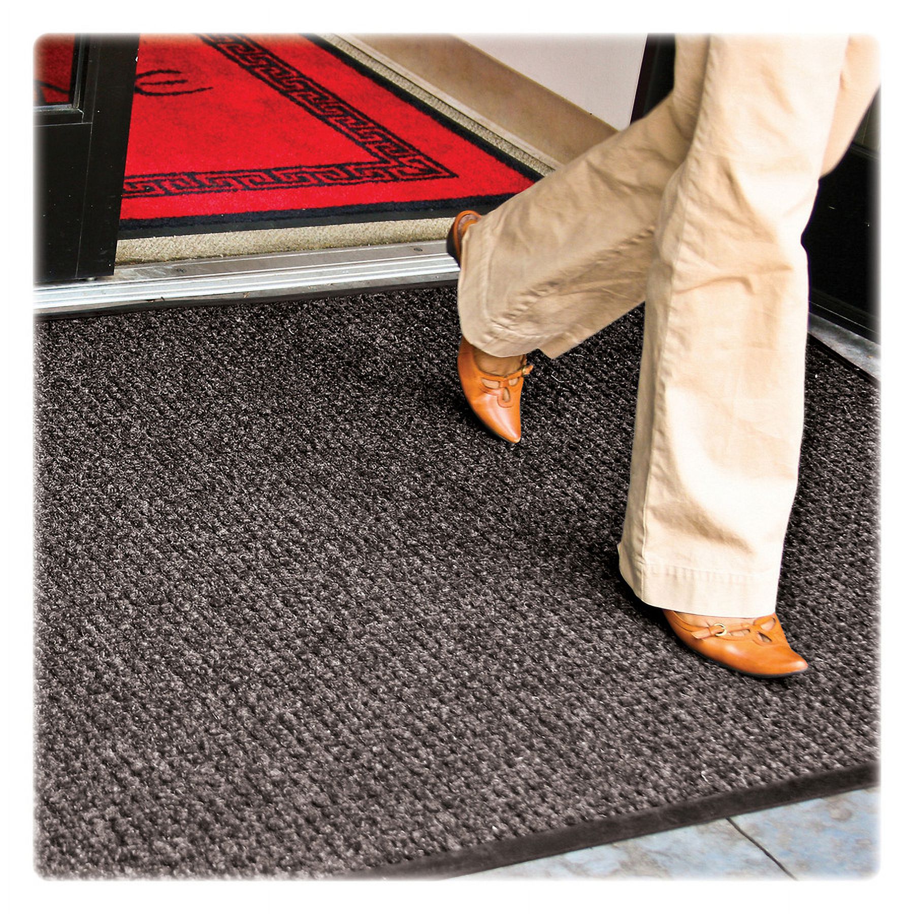 Genuine Joe Waterguard Indoor/outdoor Mats - Carpeted Floor, Hard Floor, Indoor, Outdoor - 60" Length X 36" Width - Rubber, Polypropylene -  Gray