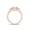thumbnail image 4 of AFFY Moissanite Diamond Three Stone Engagement Wedding Ring in 14K Rose Gold-7.5, 4 of 7