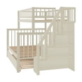 thumbnail image 6 of Tcbosik Twin Over Full Size Bunk Bed with Trundle, Wood Bed Frame with Open Shelves, Stairs and Guardrail, Space Saving, Cream, 6 of 10