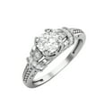 thumbnail image 4 of Mooneye 0.60 Ctw Round Moissanite Diamond 925 Sterling Silver Blossom Design Women GIft Ring, 4 of 4