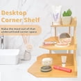 thumbnail image 6 of Bamboo Corner Desk Organizer Shelf, 3-Tier Triangle Storage Rack for Office & Home, Space-Saving Desktop Shelf for Books, Stationery, Makeup, Small Items, 6 of 8